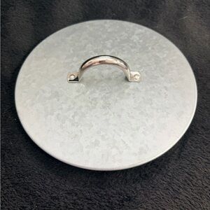 7.5" Inner Diameter Galvanized Metal Lid with Chrome Handle